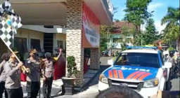 Kapolres Batu Lepas Iring-iringan Kendaraan Pengangkut Ratusan Sembako