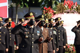 Polres Batu Peringati HUT Bhayangkara Ke-76 Secara Virtual yang Dihadiri Presiden RI