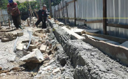 Diduga Asal-Asalan, Pondasi Proyek Puskesmas Jenangan Ponorogo Senilai Rp 1 M Mletot