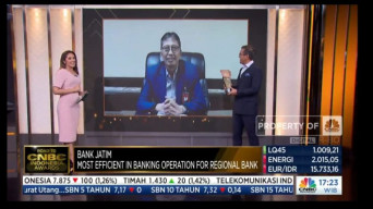 Terbaik Dalam Operational Efficiency, Bank Jatim Dapat Penghargaan CNBC