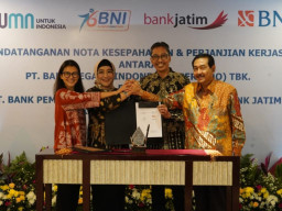 Bank Jatim dan BNI Kerjasama Penggunaan Channel