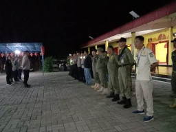 Pengamanan Perayaan Imlek Kapolsek Mauk AKP Yono Taryono bersama Muspika Gelar Apel