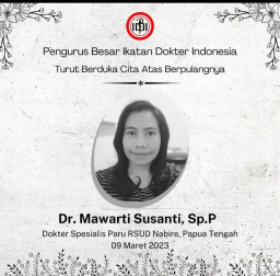 dr Mawartih Meninggal,  Anggota IDI Dihimbau Kenakan Pita Hitam selama 3 Hari