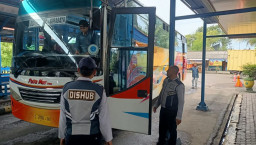 Jelang Mudik Lebaran, Ram Check Kendaraan Dilakukan di Terminal Lamongan