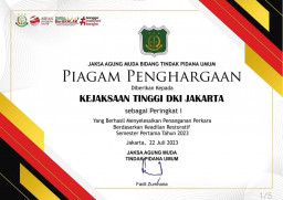 Kejati DKI Jakarta Raih Peringkat Pertama Penerapan Resoritive Justice