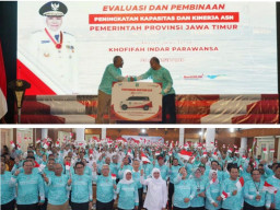 Pemprov dan Bank Jatim Sapa ASN Sekaligus Serahkan Bansos di Pamekasan