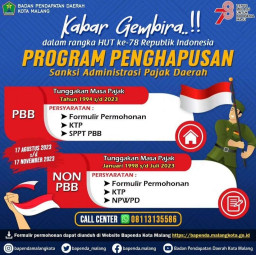 Bapenda Kota Malang Gelar Pemutihan Pajak hingga 17 November 2023