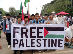 Berbagai Element Gabungan Gelar Aksi Damai Bela Palestina