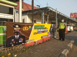 Polresta Sidoarjo Sebar Himbauan Larangan Mudik