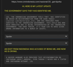 Polisi Tangkap Penjual Es, Bjorka Meledek Pemerintah dan Dark Tracer Habis-habisan