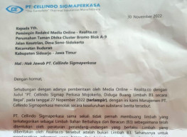Hak Jawab PT Cellindo Sigma Perkasa Atas Pemberitaan di Realita.co
