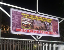 Spanduk Protes 'Nongol' Jelang Kunjungan Anies Baswedan di Surabaya