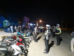 Puluhan Kendaraan  Kena Razia Malam di Pringsewu