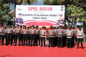 Polres Batu Gelar Apel Besar Kesiapan Pengamanan Pemilu 2024