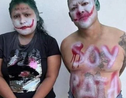 Ditangkap Warga, Wajah Maling Ini Dipermak Jadi Seperti Joker