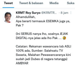 Roy Suryo Singgung 6 Ribu Esemka Jokowi, Ngabalin: Dia Sakit Hati Gak Jadi Menteri