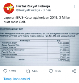 Diduga Ada Dana Main Golf Rp 3,1 M untuk Direksi BPJS Ketenagakerjaan, Ini Kata Buruh