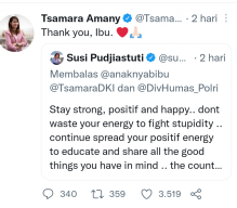 Dicap Kadrun, Tsamara Amany Disemangati Susi Pudjiastuti