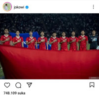 Jokowi pun  Tegang saat Menonton Laga Indonesia vs Thailand