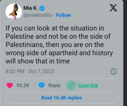 Bela Palestina, Mantan Bintang Porno Perang Komentar Lawan Pro Israel di Twitter