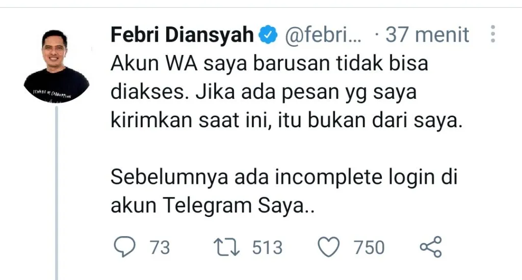 Whatsapp Mantan Jubir KPK Dibobol