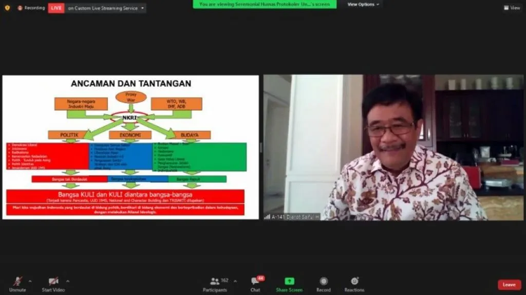 Drs. H. Djarot Syaiful Hidayat, MS. memberikan pemaparan materi untuk menghadapi tantangan bangsa kedepan 