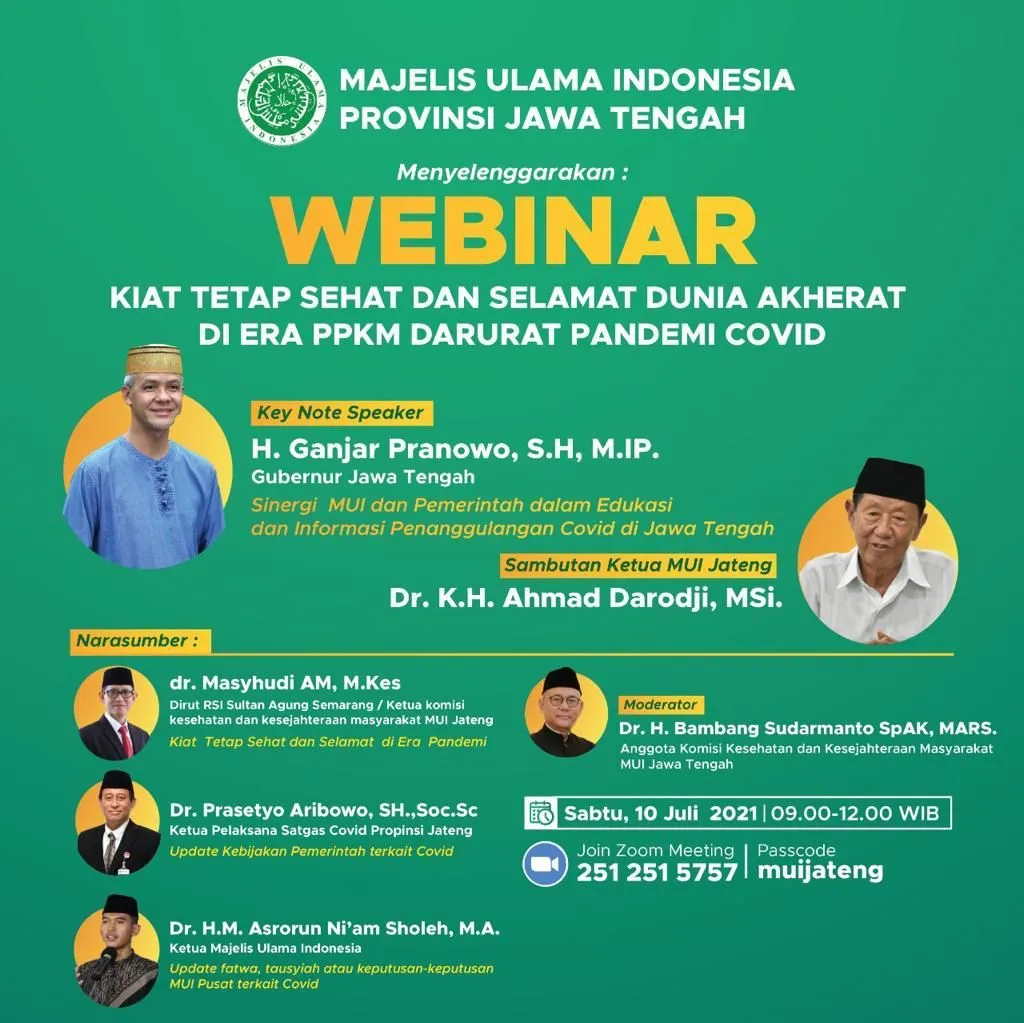 Gelar Webinar, MUI Jateng Berdoa agar Sehat dan Selamat Dunia Akhirat