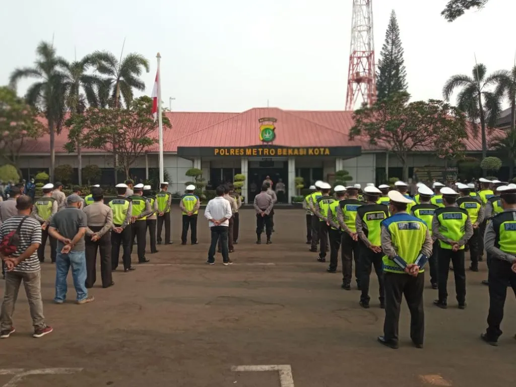 Polresto Bekasi Kota Bersama 3 Pilar, Gelar Pasukan Pengamanan Idul Adha 1442 H