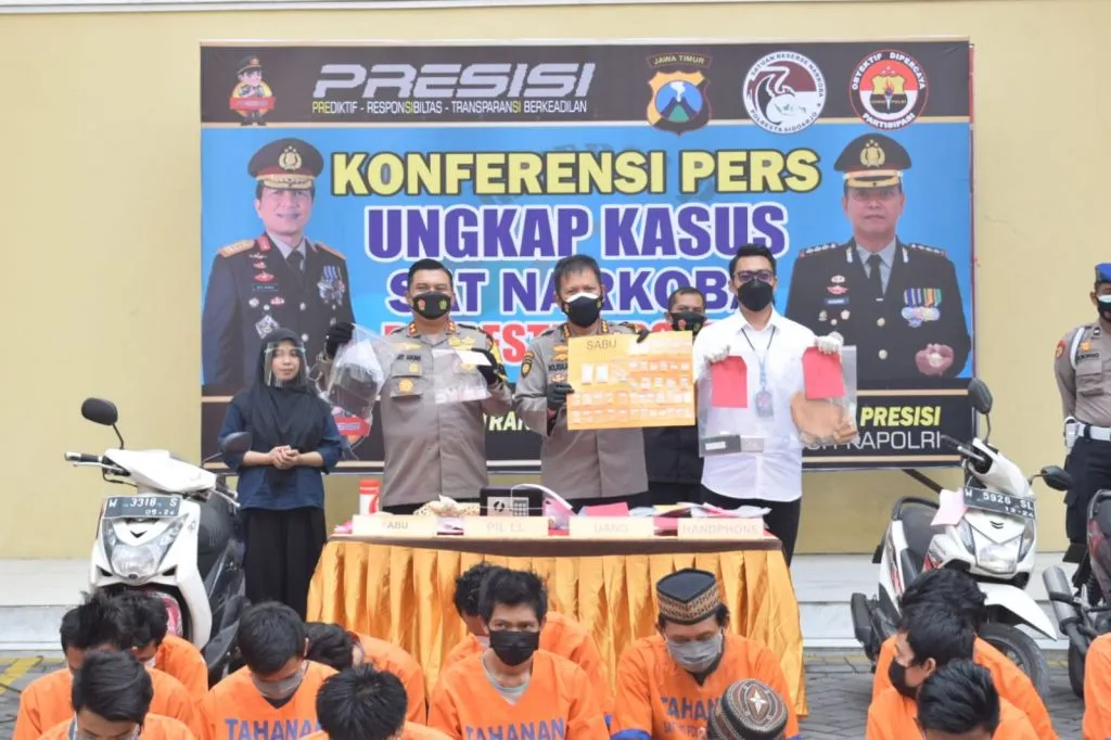 Satreskoba Polresta Sidoarjo Ringkus 36 Tersangka dari 27 Kasus Narkoba