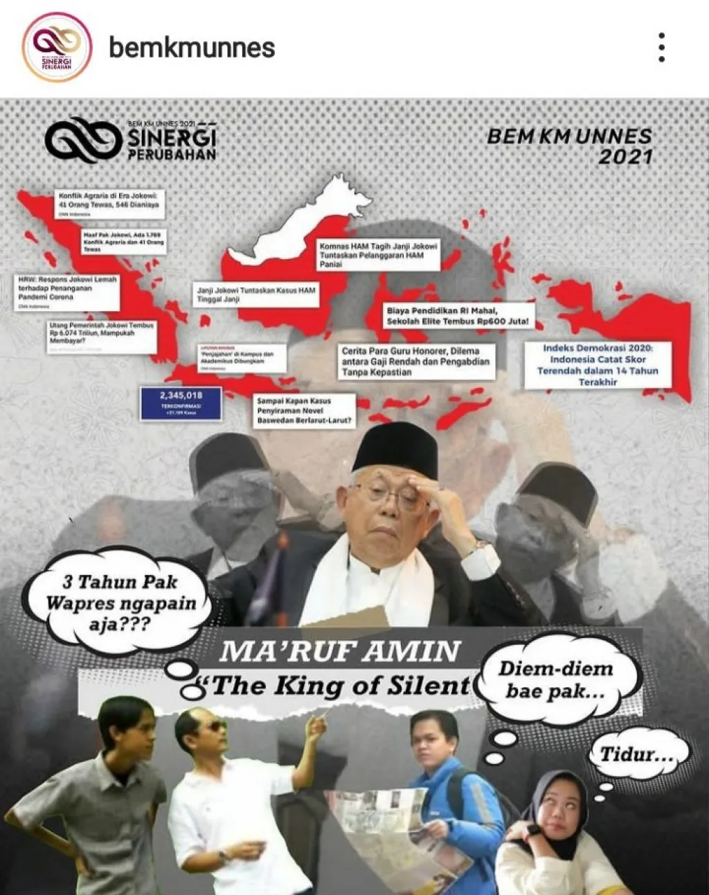 BEM Unnes: Ma'ruf Amin, 'King of Silent'