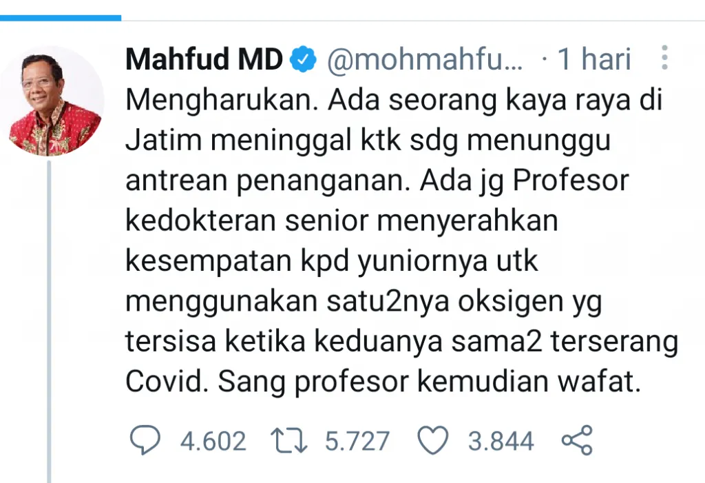 Demokrat Tuding Mahfud MD Terpapar BuzzeRp dan terlalu Genit