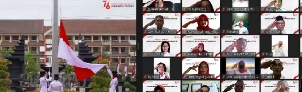 Sebanyak 500 peserta mengikuti peringatan hari kemerdekaan RI secara virtual yang digelar Untag Surabaya