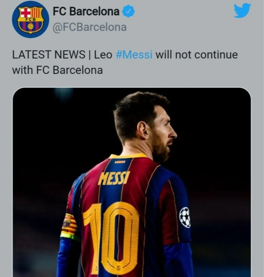 Kesepakatan Tak Tercapai, Messi Resmi Dilepas Barcelona