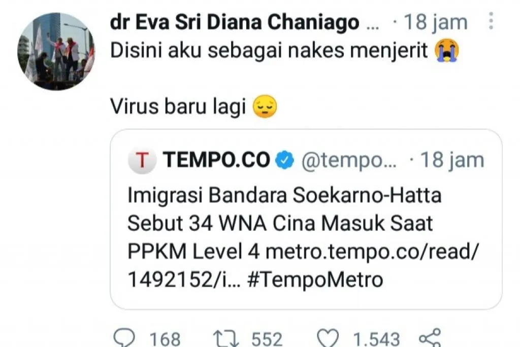 34 TKA China Masuk Indonesia saat PPKM, Nakes: Virus Baru lagi