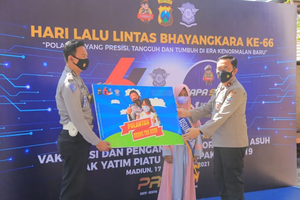 100 Anak Yatim Piatu Korban Corona, Diangkat Anak Asuh Salantas Polres Madiun Kota