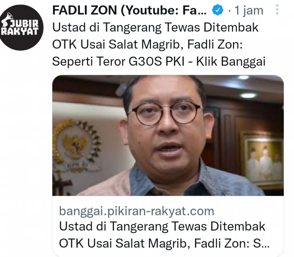 Ustaz di Tangerang Ditembak usai Sholat Maghrib, Mirip Zaman PKI