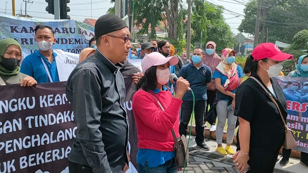 Datangi Polresta Sidoarjo, Buruh PT Hui Xin Minta Akses Perusahaan Dibuka