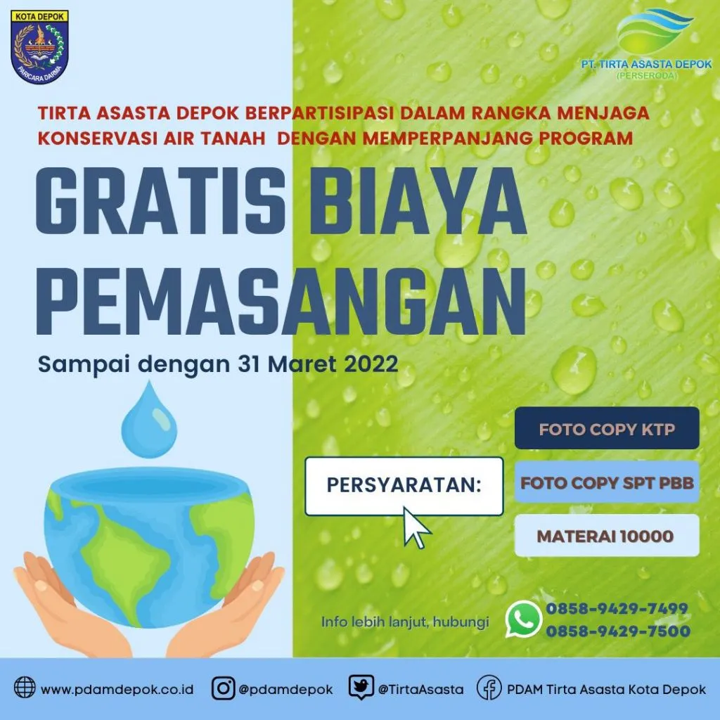 Daftar Jadi Pelanggan Tirta Asasta Depok Kini Bisa secara Daring