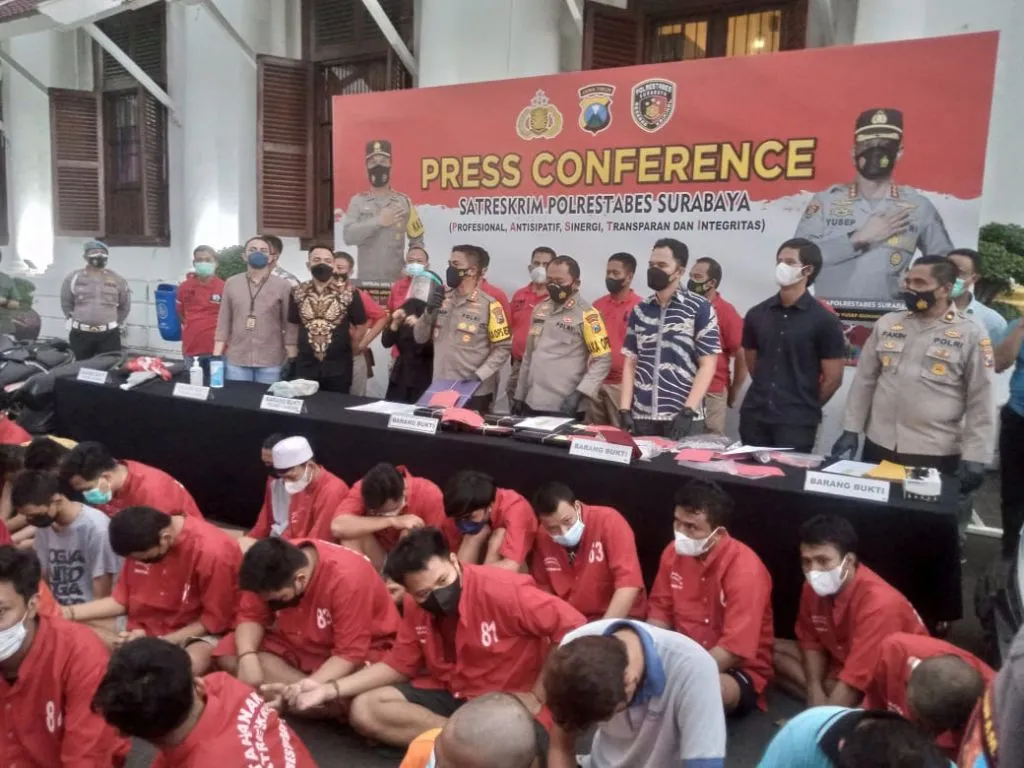 Polrestabes Surabaya Pamerkan Tangkap di Bulan Februari hingga Maret