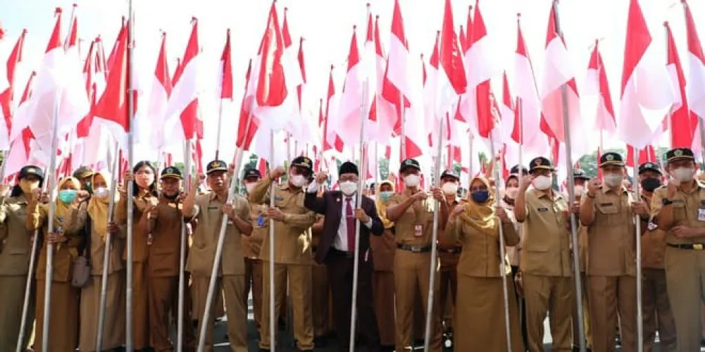 Gebyar Merah Putih Pemkot Malang, Belasan Ribu Bendera Terpasang