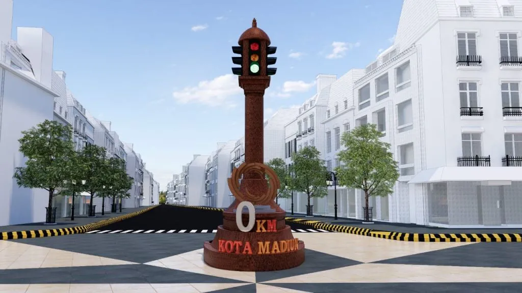 Penyempurnaan umpak Tugu 0 KM. (Dok DPUTR).