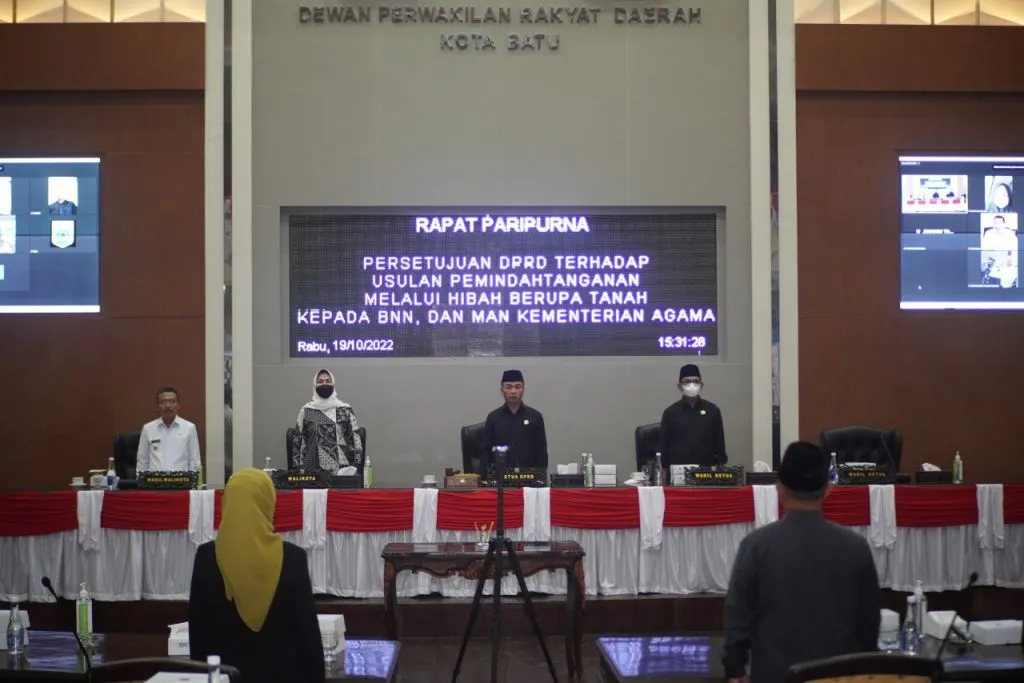Rapat Paripurna DPRD dan Pemkot Batu Setujui Hibah Tanah kepada BNN dan Kemenag