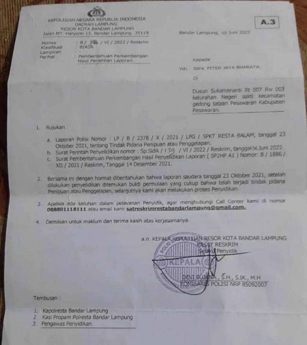 Laporan Sudah Setahun, Oknum Pengacara di Bandar Lampung Belum Ditangkap