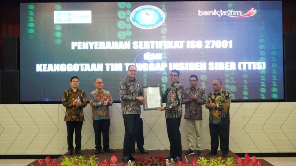 Bank Jatim Raih Sertifikasi ISO 27001:2013