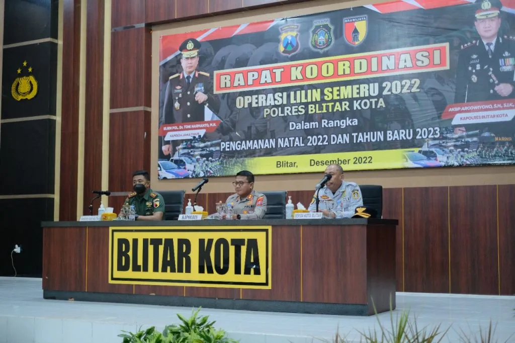 Persiapan Nataru, Polres Blitar Kota Gelar Rakor dengan Instansi Terkait