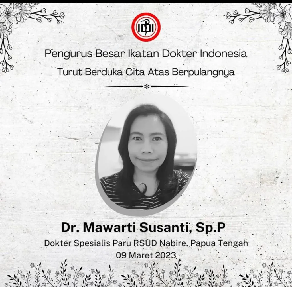 dr Mawartih Meninggal, Anggota IDI Dihimbau Kenakan Pita Hitam selama 3 Hari