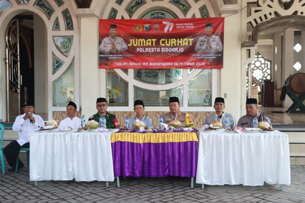 Jumat Curhat, Kapolresta Sidoarjo Silaturahmi ke Desa Singkalan Balongbendo