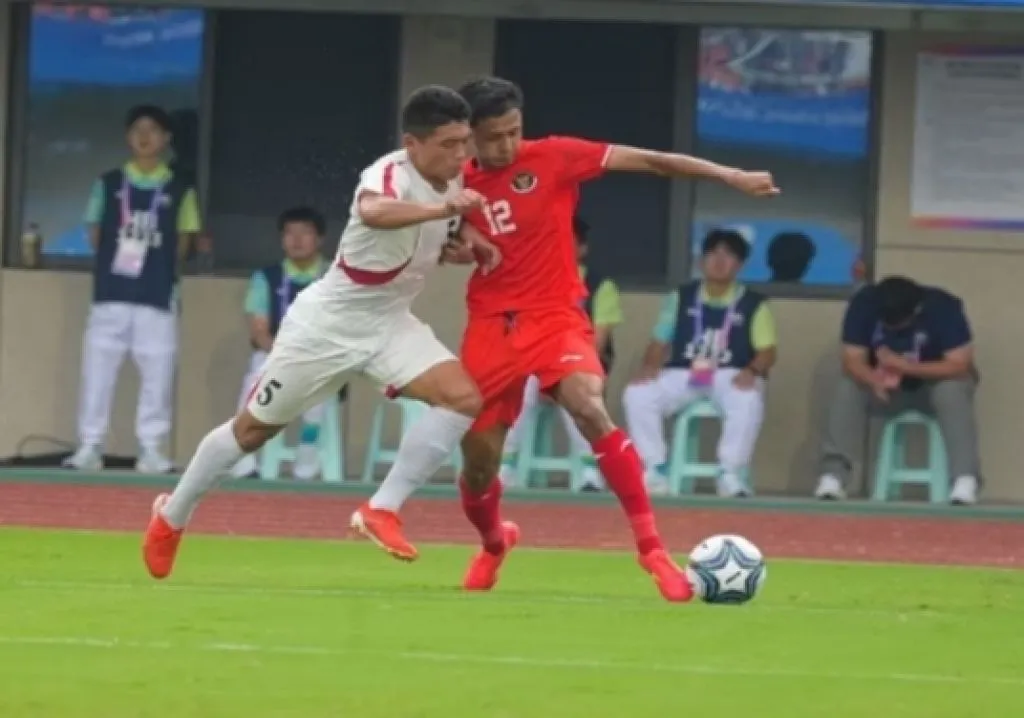 Laga Indonesia vs Korea Utara, Minggu (24/9/2023). Foto: PSsi