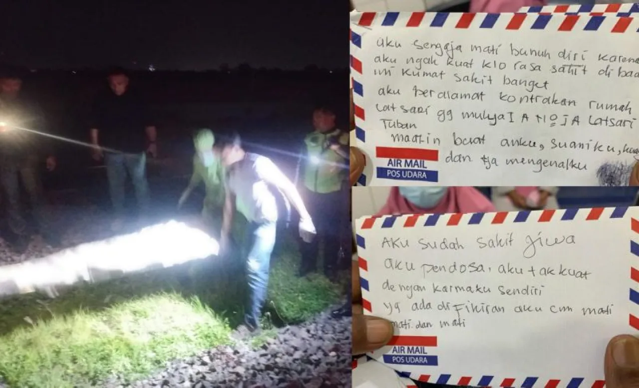 Tewas Tertabrak KA, Seorang Wanita di Lamongan Tinggalkan Surat Wasiat