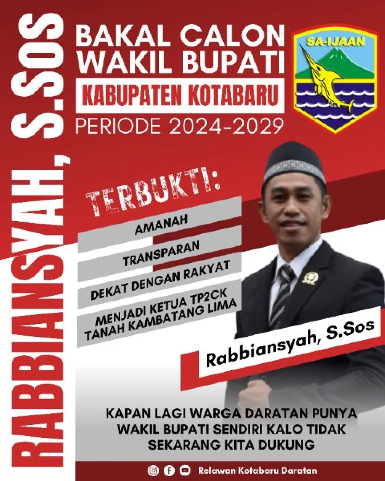Rabbiansyah Siap Jadi Salah Satu Bakal Calon Wakil Bupati Kotabaru